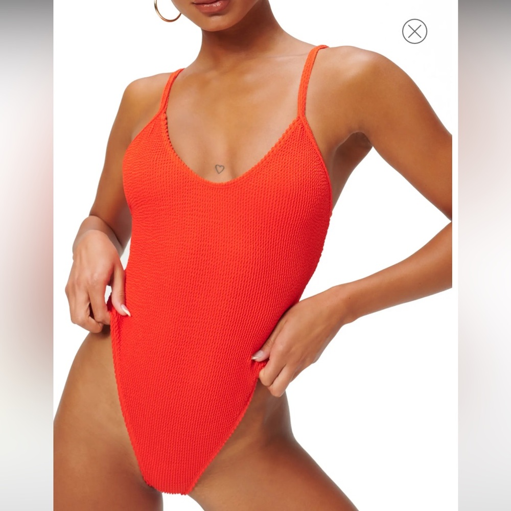 NWOT GOOD AMERICAN ALWAYS FITS ONE-PIECE SWIMSUIT Color Bright Poppy002 Size 5/6